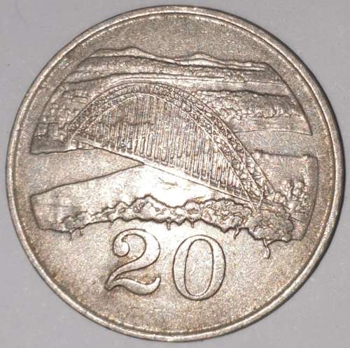 1994 - 20 CENT COIN - ZIMBABWE - (Copper-Nickel)